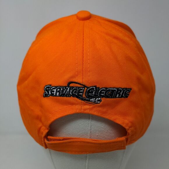 Service Electric Men's Strapback Hat Orange Adjustable Embroidered Logo - Picture 5 of 6